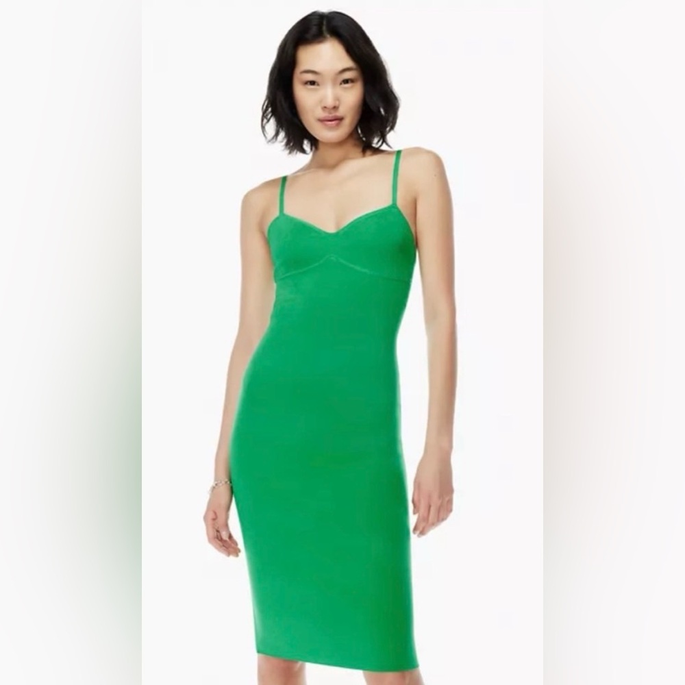 Aritzia Babaton Sz S Lariat Green Knit Bodycon Pencil Dress